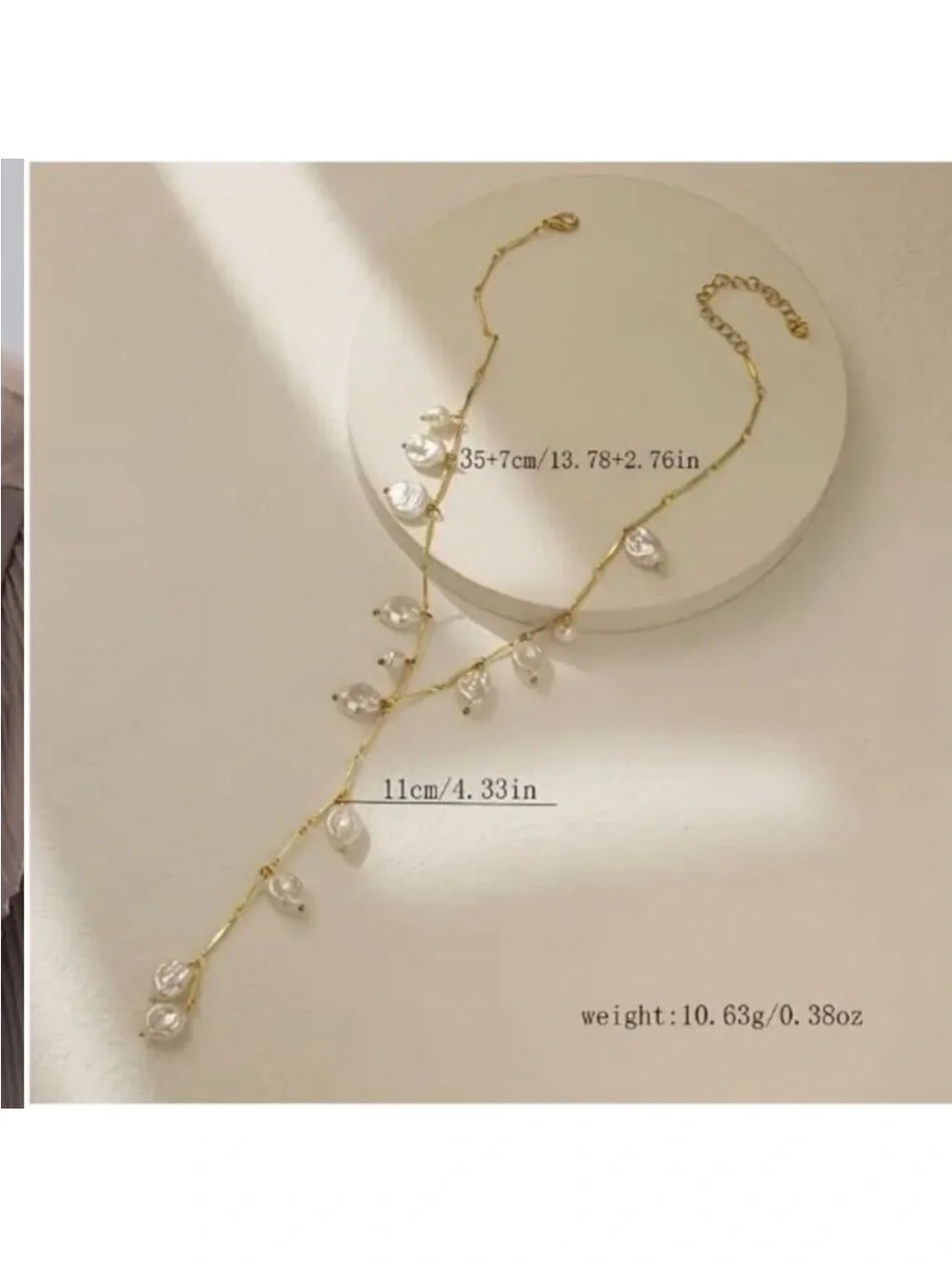 NEW Oceana 18K Gold Plated Freshwater Pearl Lariat Y-Necklace